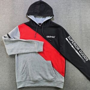 akdmks Men's Hoodie Pullover Sweater Color Black/Grey/Red